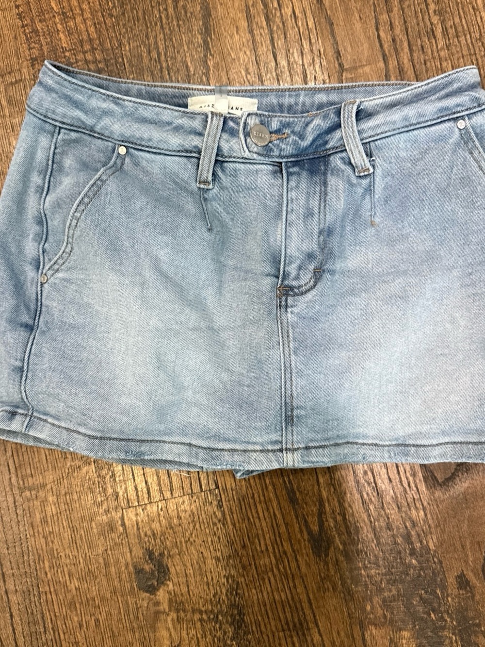 Light Wash Denim Mini Skirt - Women's Casual Jean Skirt